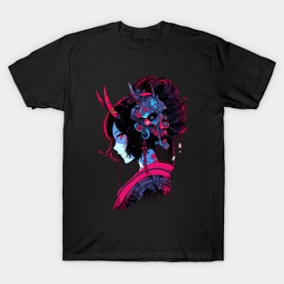 Cyber Geisha , anime style, cyberpunk, demon, t-shirt, tee T-Shirt T-Shirt